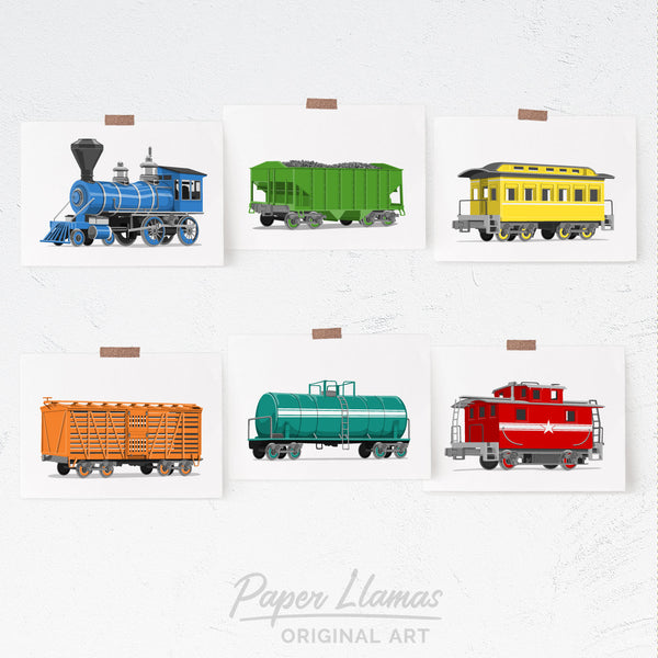 Caboose  - baby nursery art from Paper Llamas