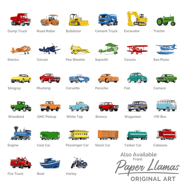 White Top Truck Printable  - baby nursery art from Paper Llamas