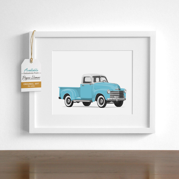 White Top Truck  - baby nursery art from Paper Llamas