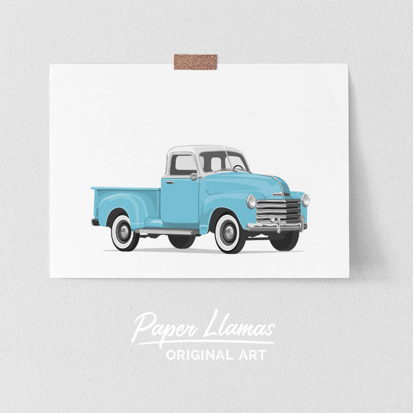 White Top Truck Printable  - baby nursery art from Paper Llamas