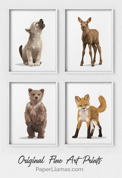 Baby Moose  - baby nursery art from Paper Llamas