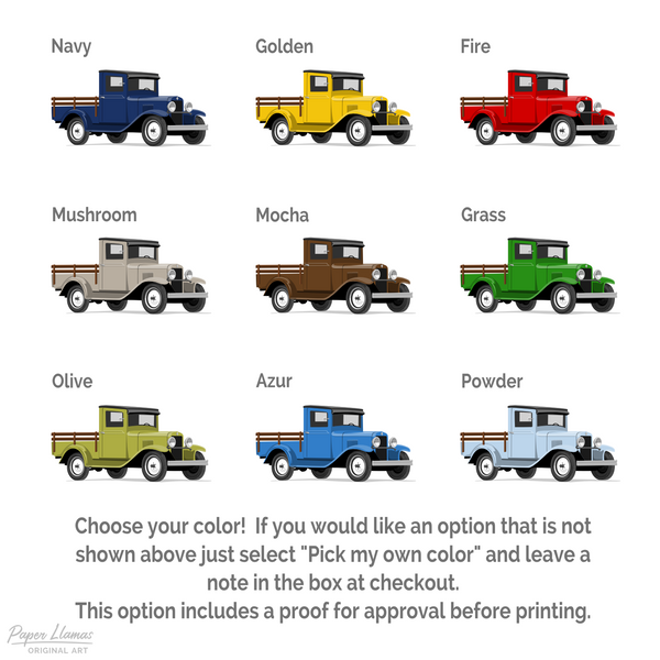 Wood Bed Truck  - baby nursery art from Paper Llamas