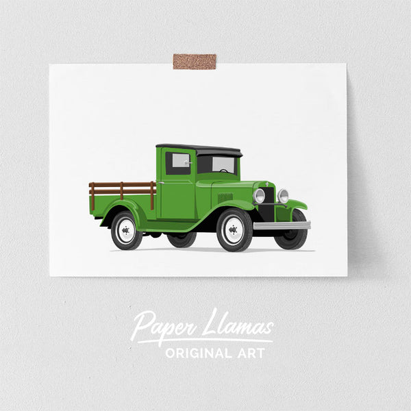 Woodbed Truck Printable  - baby nursery art from Paper Llamas