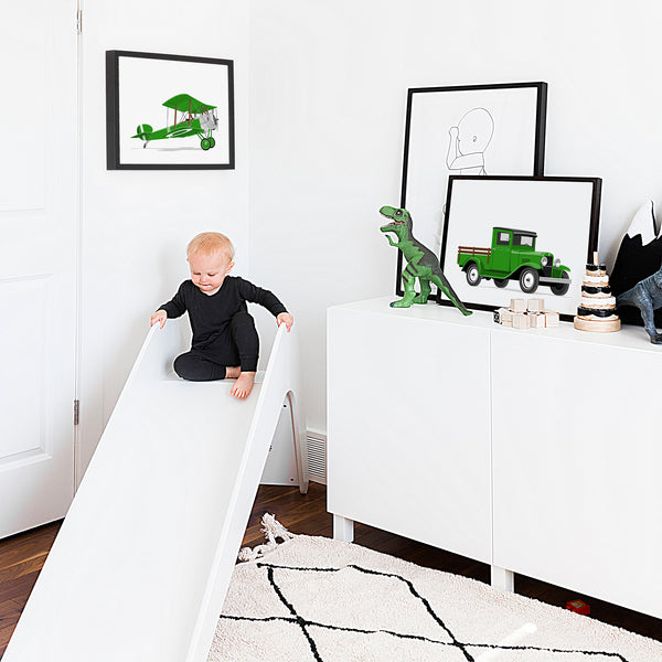 Transportation on White - Set of 4  - baby nursery art from Paper Llamas