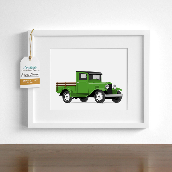 Wood Bed Truck  - baby nursery art from Paper Llamas