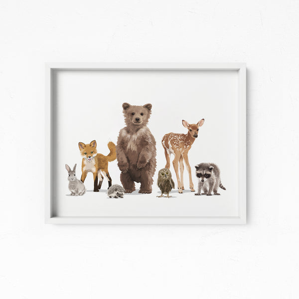 Woodland Animal Parade  - baby nursery art from Paper Llamas