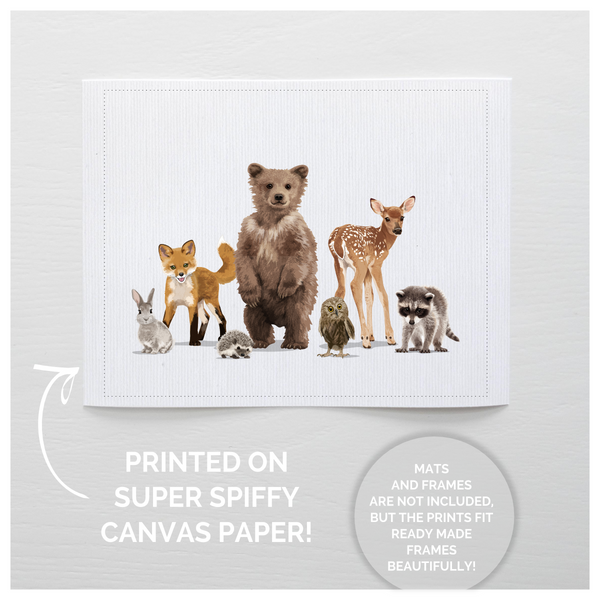 Woodland Animal Parade  - baby nursery art from Paper Llamas