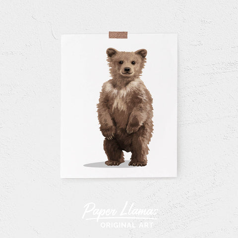 Baby Bear cub Printable  - printable woodland  forest nursery art from Paper Llamas