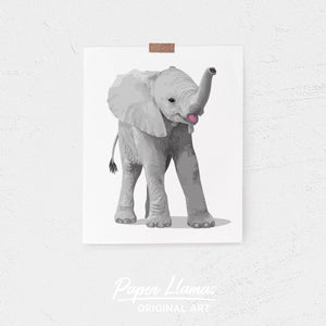 Baby Elephant Printable  - baby nursery art from Paper Llamas