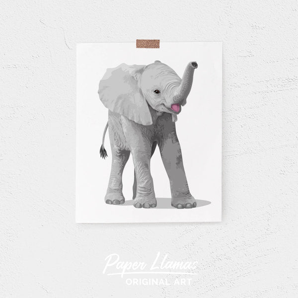 Baby Elephant Printable  - baby nursery art from Paper Llamas