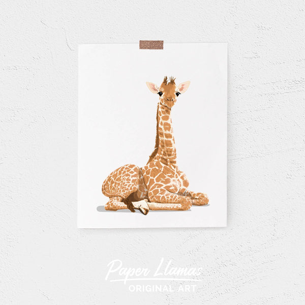 Baby Giraffe Printable  - baby nursery art from Paper Llamas