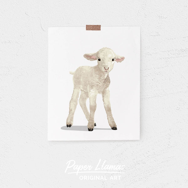 Baby Lamb Printable  - baby nursery art from Paper Llamas