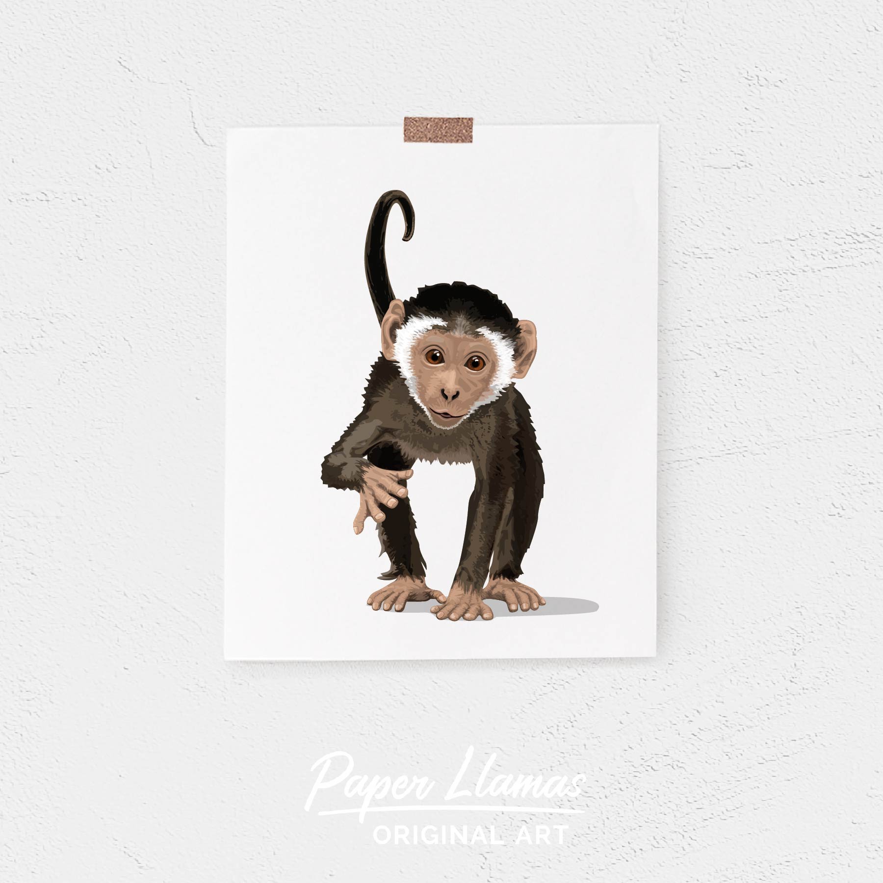 Baby Monkey Printable  - baby nursery art from Paper Llamas