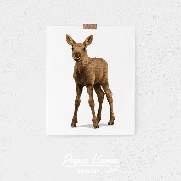 Baby Moose Printable  - baby nursery art from Paper Llamas