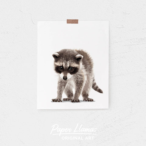 Baby Raccoon Printable  - baby nursery art from Paper Llamas
