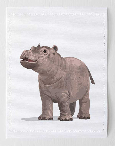 Baby Hippo  - baby nursery art from Paper Llamas