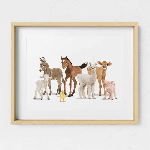 Farm Animal Parade  - baby nursery art from Paper Llamas