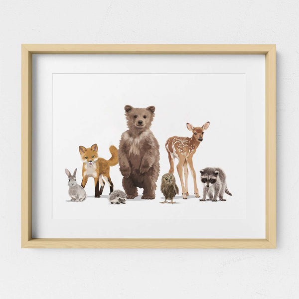 Woodland Animal Parade Printable  - baby nursery art from Paper Llamas