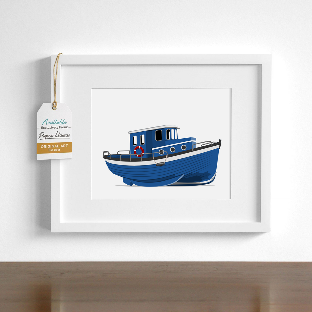fishing boat drawing color