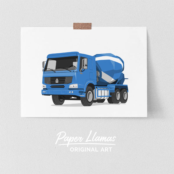 Cement Truck Printable  - baby nursery art from Paper Llamas