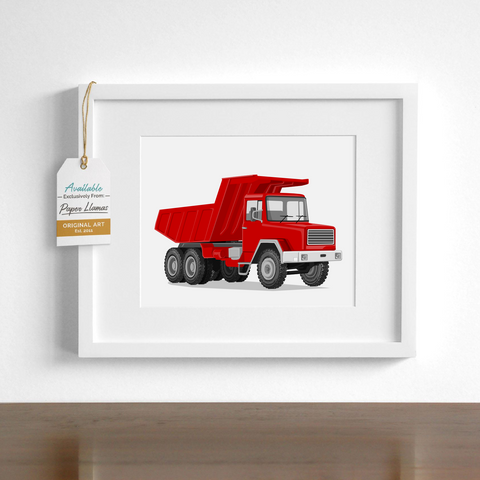 Dump Truck  - baby nursery art from Paper Llamas