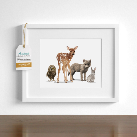 Fawn and Friends  - baby nursery art from Paper Llamas
