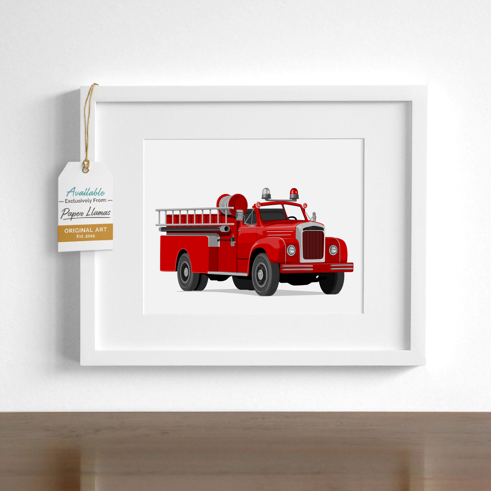 Fire Truck  - baby nursery art from Paper Llamas