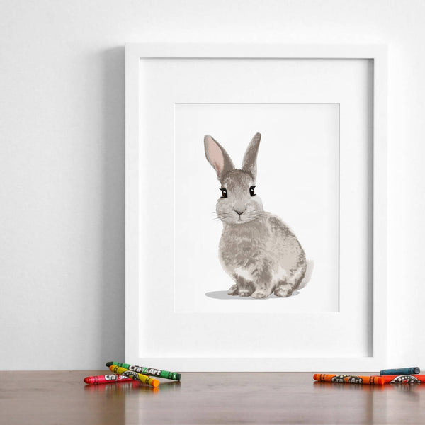 Forest Baby Bunny  - baby nursery art from Paper Llamas