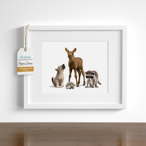 Moose and Friends  - baby nursery art from Paper Llamas
