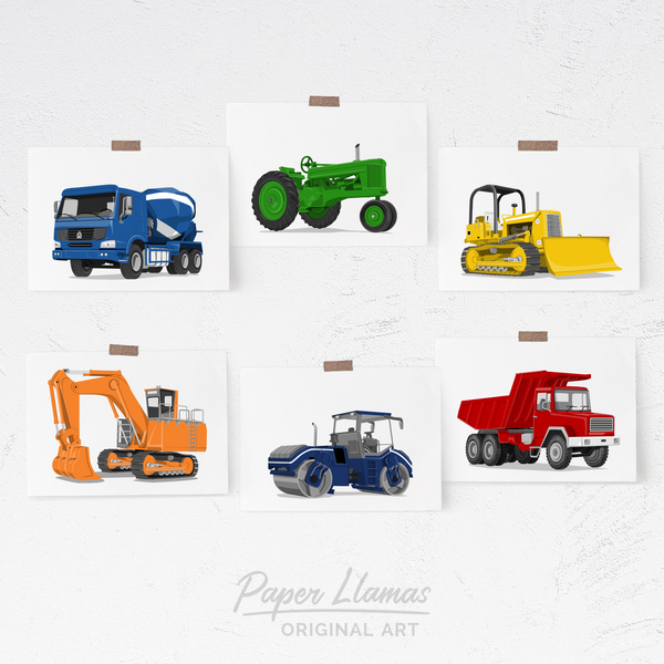 Cement Truck Printable  - baby nursery art from Paper Llamas