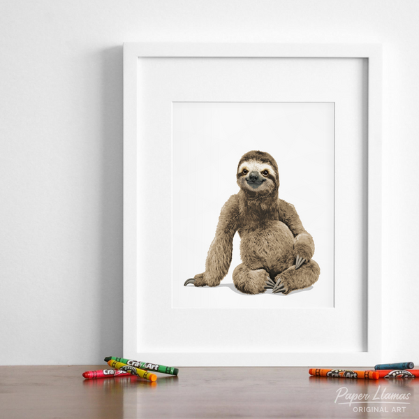 Baby Sloth Printable  - baby nursery art from Paper Llamas