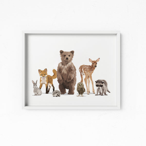 Woodland Animal Parade Printable  - baby nursery art from Paper Llamas